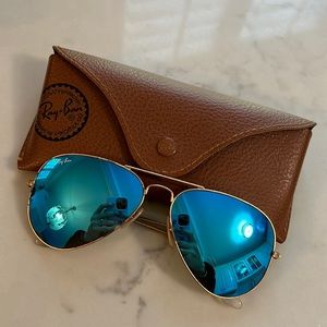 Ray-Ban Aviator blue flash lenses